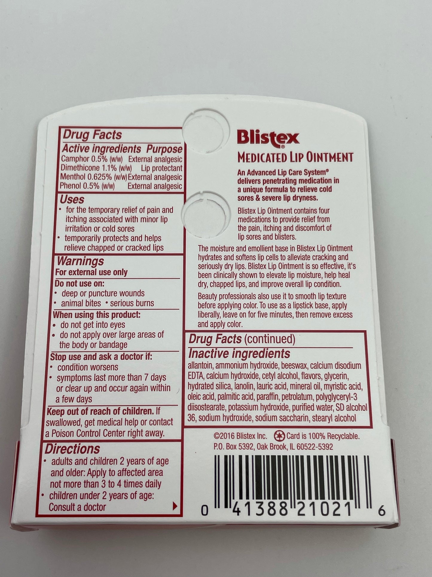 【Blistex】Lip Ointment (醫學配方)