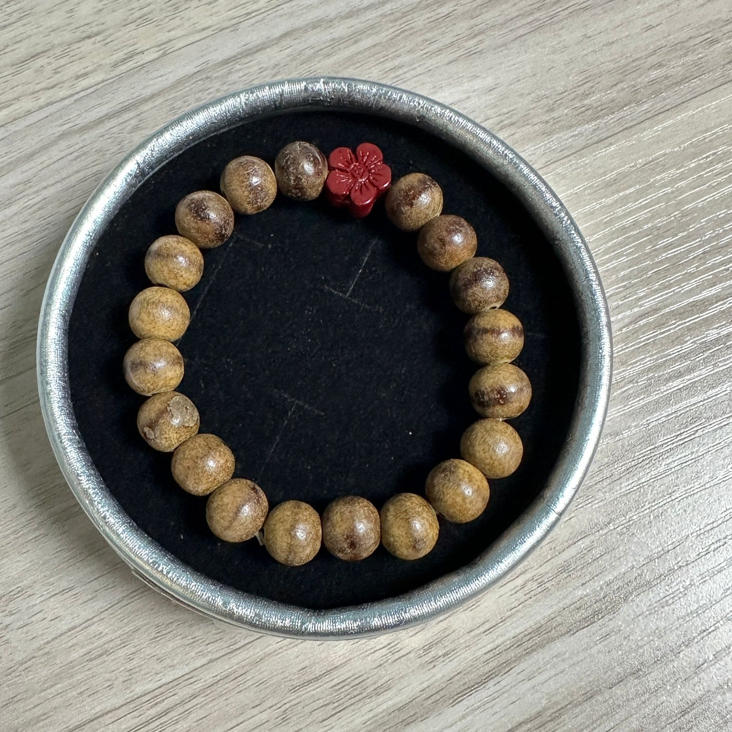 沉香硃砂手串 (櫻花)