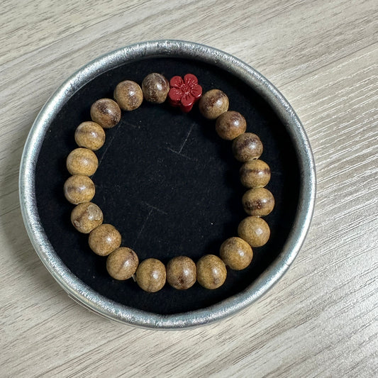 沉香硃砂手串 (櫻花)